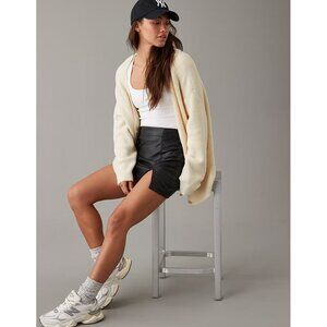 AMERICAN EAGLE Women's AE Oversized Button Front Cardigan Size XXS In Cream